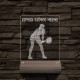 Teniszező személyre szabott 20 cm fa talppal 7 színű 3D led lámpa