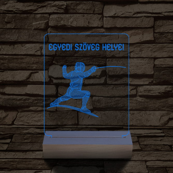 Vívó személyre szabott 20 cm fa talppal 7 színű 3D led lámpa