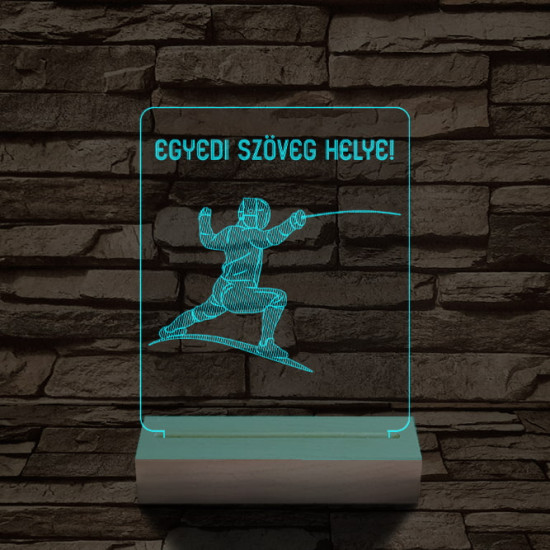 Vívó személyre szabott 20 cm fa talppal 7 színű 3D led lámpa