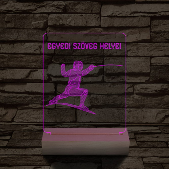Vívó személyre szabott 20 cm fa talppal 7 színű 3D led lámpa