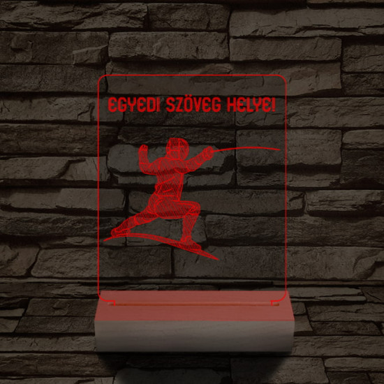 Vívó személyre szabott 20 cm fa talppal 7 színű 3D led lámpa