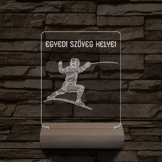 Vívó személyre szabott 20 cm fa talppal 7 színű 3D led lámpa