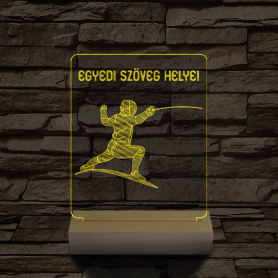 Vívó személyre szabott 20 cm fa talppal 7 színű 3D led lámpa