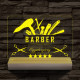 Barber személyre szabott 20 cm fa talppal 7 színű 3D led lámpa
