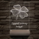 Négy levelű lóhere személyre szabott 20 cm fa talppal 7 színű 3D led lámpa  