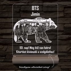 BTS Jimin személyre szabott 20 cm fa talppal 7 színű 3D led lámpa  