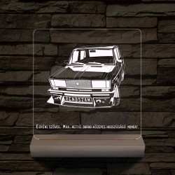 Lada egyedi rendszámmal személyre szabott fatalppal 7 színű 3D led lámpa