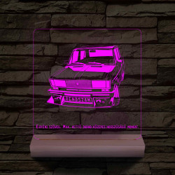 Lada egyedi rendszámmal személyre szabott fatalppal 7 színű 3D led lámpa