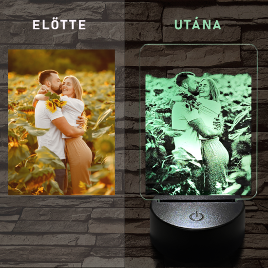 Egyedi fotógravírozás 7 színű 3D led lámpa