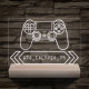 Gamer Játékos személyre szabott 20 cm fa talppal 7 színű 3D led lámpa