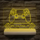 Gamer Játékos személyre szabott 20 cm fa talppal 7 színű 3D led lámpa
