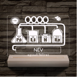 Pálinka vicces ajándék személyre szabott 20 cm fa talppal 7 színű 3D led lámpa