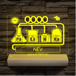 Pálinka vicces ajándék személyre szabott 20 cm fa talppal 7 színű 3D led lámpa