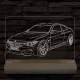 BMW M4 egyedi rendszámmal személyre szabott fatalppal 7 színű 3D led lámpa