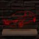 BMW M4 egyedi rendszámmal személyre szabott fatalppal 7 színű 3D led lámpa