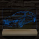 BMW M4 egyedi rendszámmal személyre szabott fatalppal 7 színű 3D led lámpa