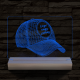 Baseball sapka egyedi névvel 20 cm fa talppal 7 színű 3D led lámpa