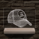 Baseball sapka egyedi névvel 20 cm fa talppal 7 színű 3D led lámpa