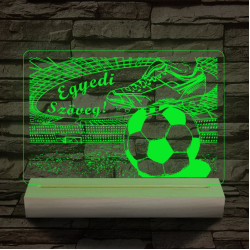 Irány a stadion 20 cm fa talppal 7 színű 3D led lámpa