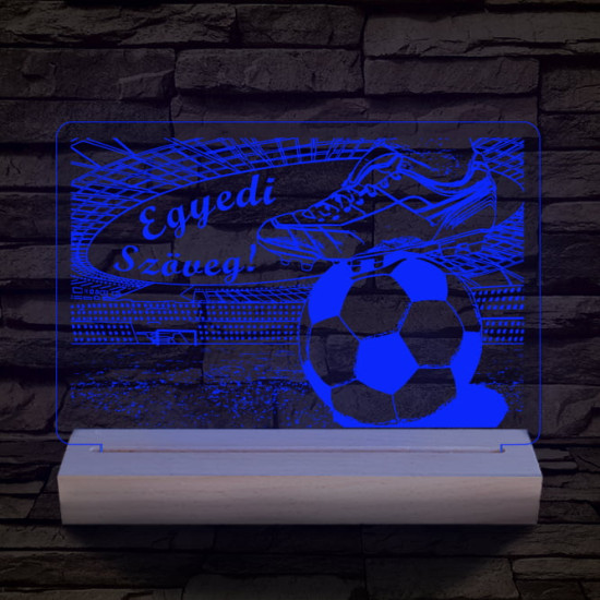 Irány a stadion 20 cm fa talppal 7 színű 3D led lámpa