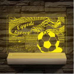Irány a stadion 20 cm fa talppal 7 színű 3D led lámpa