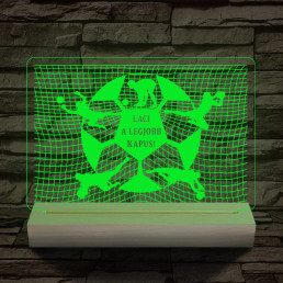 A legjobb kapus személyre szabott 20 cm fa talppal 7 színű 3D led lámpa