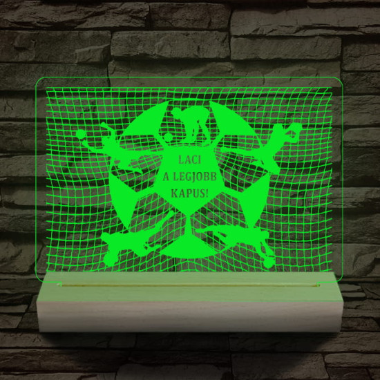 A legjobb kapus személyre szabott 20 cm fa talppal 7 színű 3D led lámpa