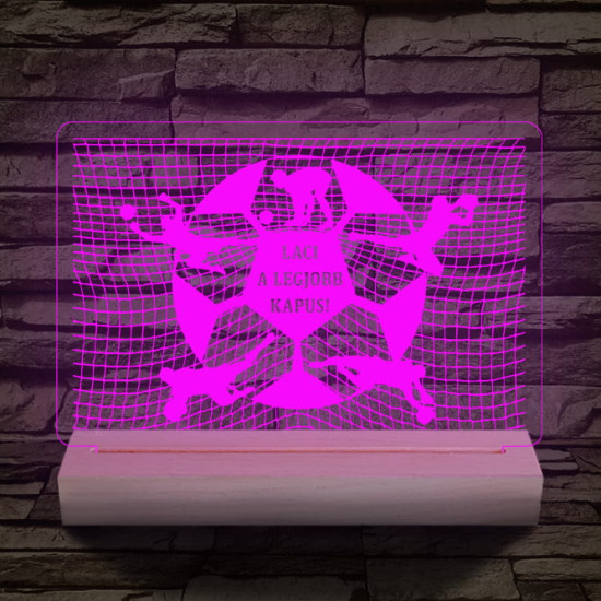 A legjobb kapus személyre szabott 20 cm fa talppal 7 színű 3D led lámpa