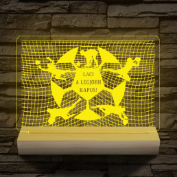 A legjobb kapus személyre szabott 20 cm fa talppal 7 színű 3D led lámpa