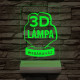 Egyedi logó gravírozása fatalppal 7 színű 3D led lámpa