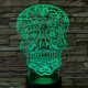 Koponya rajz 7 színű 3D led lámpa