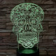 Koponya rajz 7 színű 3D led lámpa