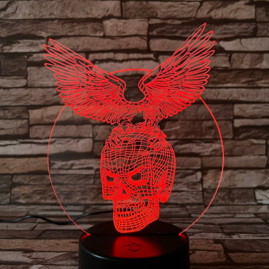 Sas-Koponya  7 színű 3D led lámpa