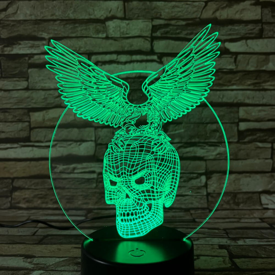 Sas-Koponya  7 színű 3D led lámpa