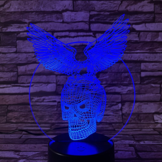 Sas-Koponya  7 színű 3D led lámpa