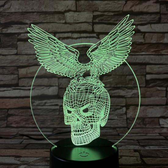Sas-Koponya  7 színű 3D led lámpa