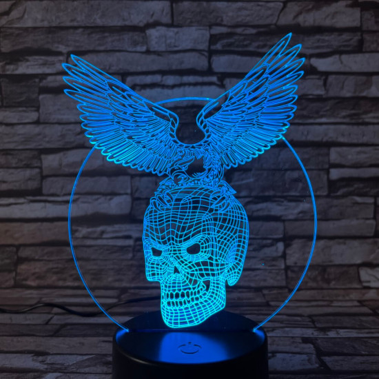 Sas-Koponya  7 színű 3D led lámpa