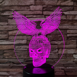 Sas-Koponya  7 színű 3D led lámpa