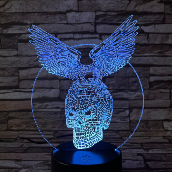 Sas-Koponya  7 színű 3D led lámpa
