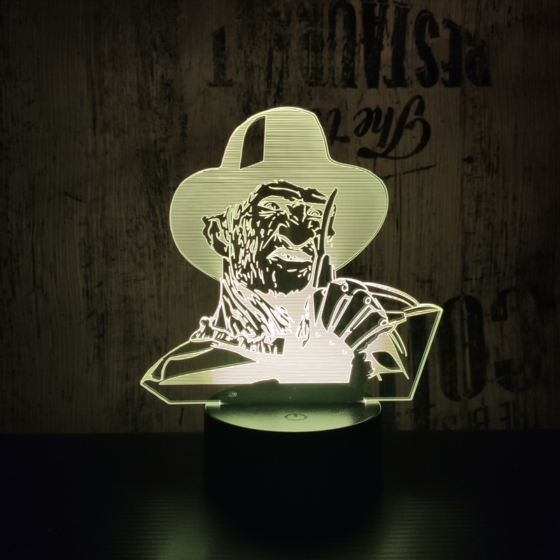 Freddy Krueger 7 színű 3D led lámpa