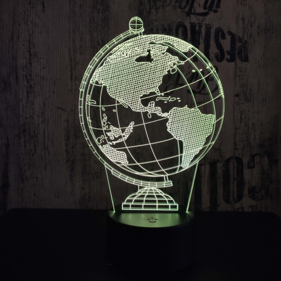 Földgömb 3D led lámpa