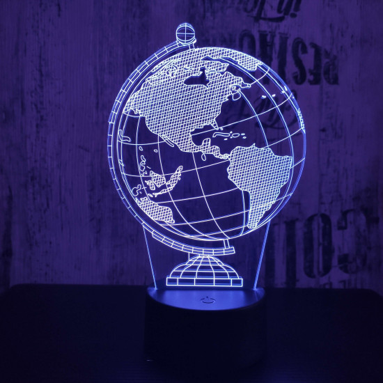 Földgömb 3D led lámpa