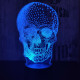 Koponya 2   7 színű 3D led lámpa