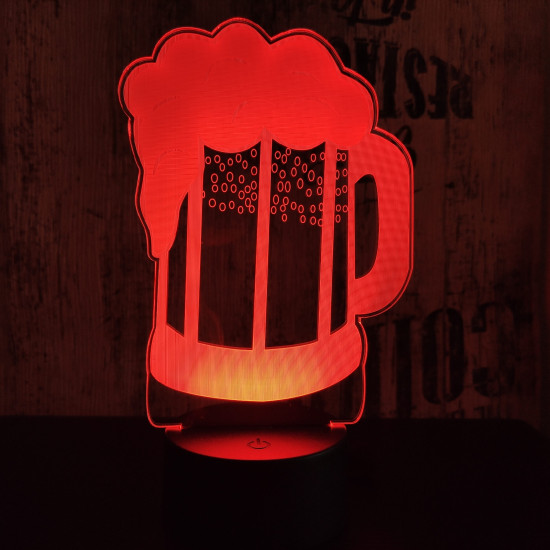Korsó sör 7 színű 3D led lámpa