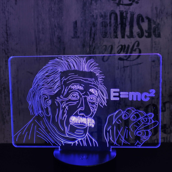 Albert Einstein 7 színű 3D led lámpa