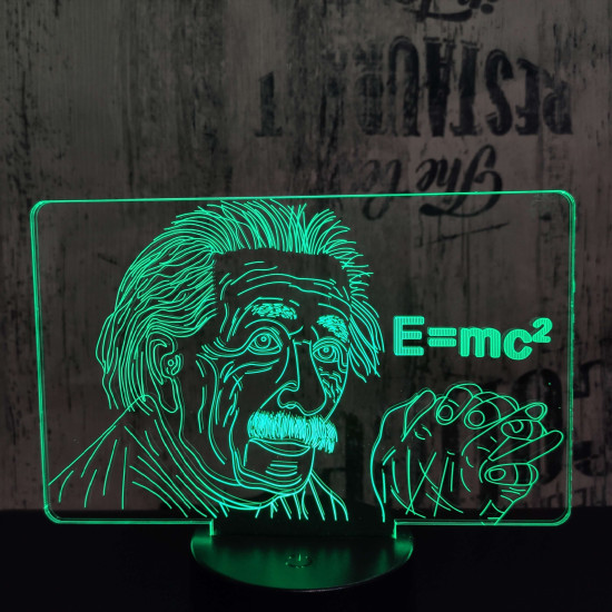 Albert Einstein 7 színű 3D led lámpa