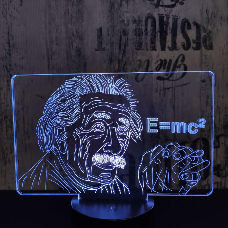Albert Einstein 7 színű 3D led lámpa
