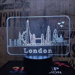 London 7 színű 3D led lámpa