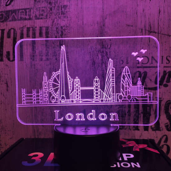 London 7 színű 3D led lámpa