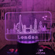 London 7 színű 3D led lámpa